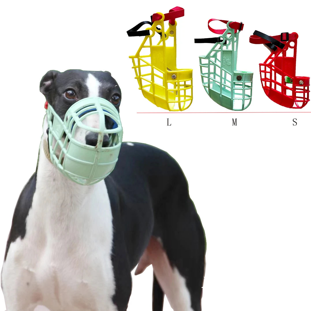 Adjustable Dog Muzzle Plastic Mask Anti-Barking Bite Mouth Cover Greyhound Gree Whippet Basket Muzzle Pet Supplies with S/M/L