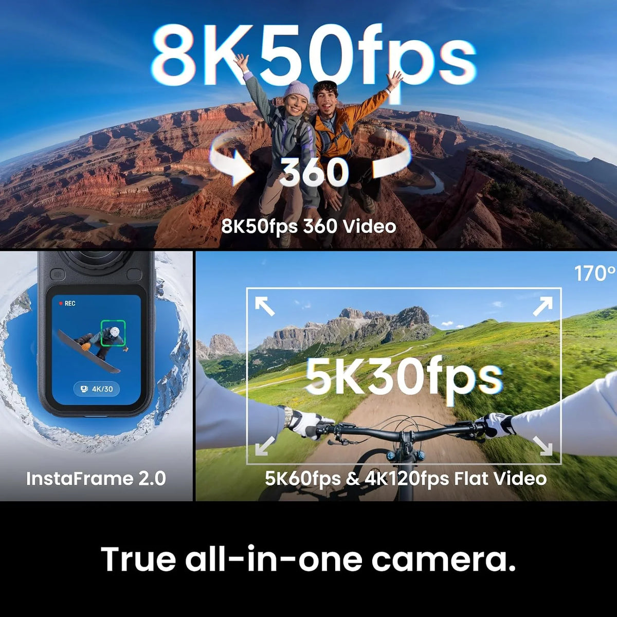 Original Insta360 X6 8K 360 Action Camera 1-Inch Sensor FlowState Stabilization AI Auto Editing Waterproof Sports Camera