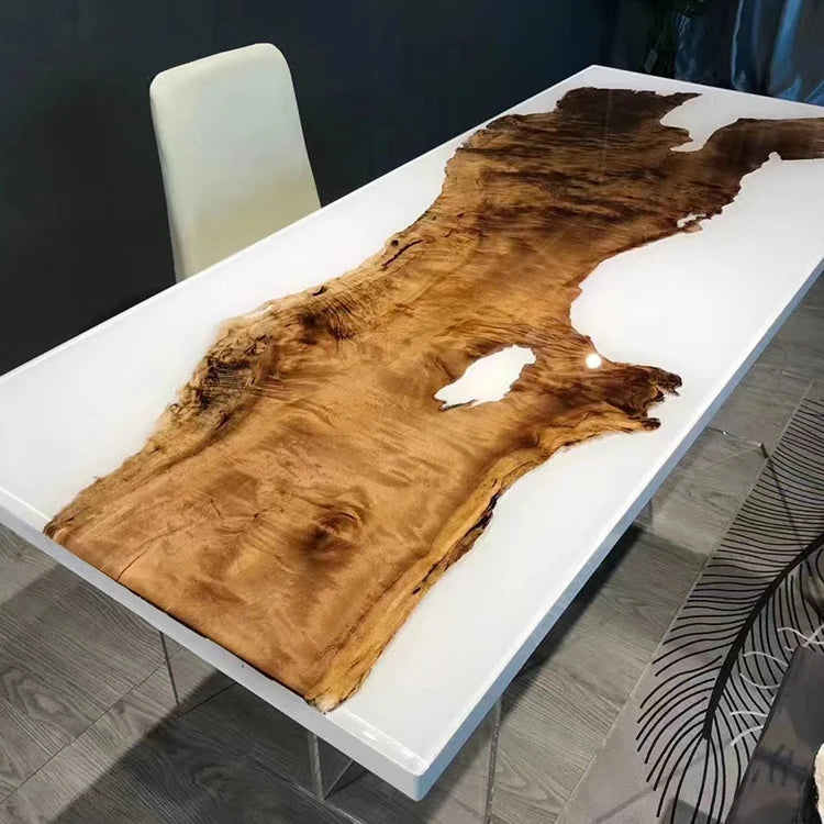 Waterfall epoxy resin wooden coffee table rosewood coffee table live edge epoxy resin coffee table