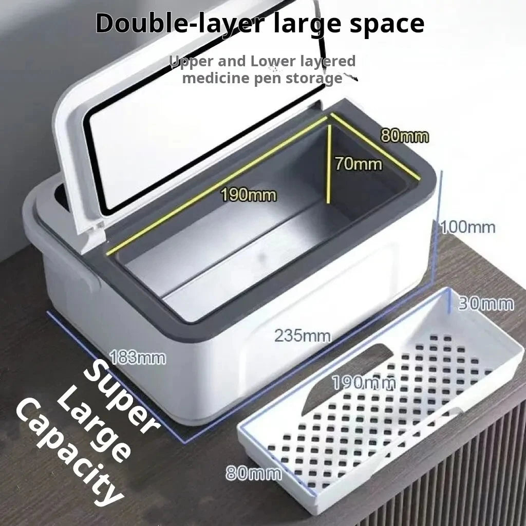 Insulin Drug Refrigerator LED Large Screen Double-Layer Insulin Refrigerator Car Portable Constant Temperature Refrigerator
