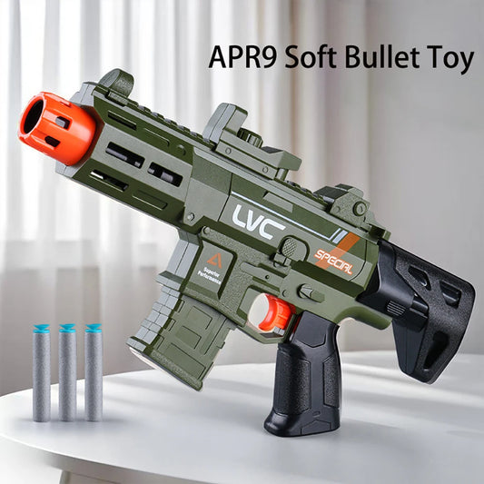 Children Soft Bullet APR9 Toy Gun Manual Loading Foam Dart Blaster Safe Shooting Game Boys Outdoor Fun Battle Play Gift For Kids