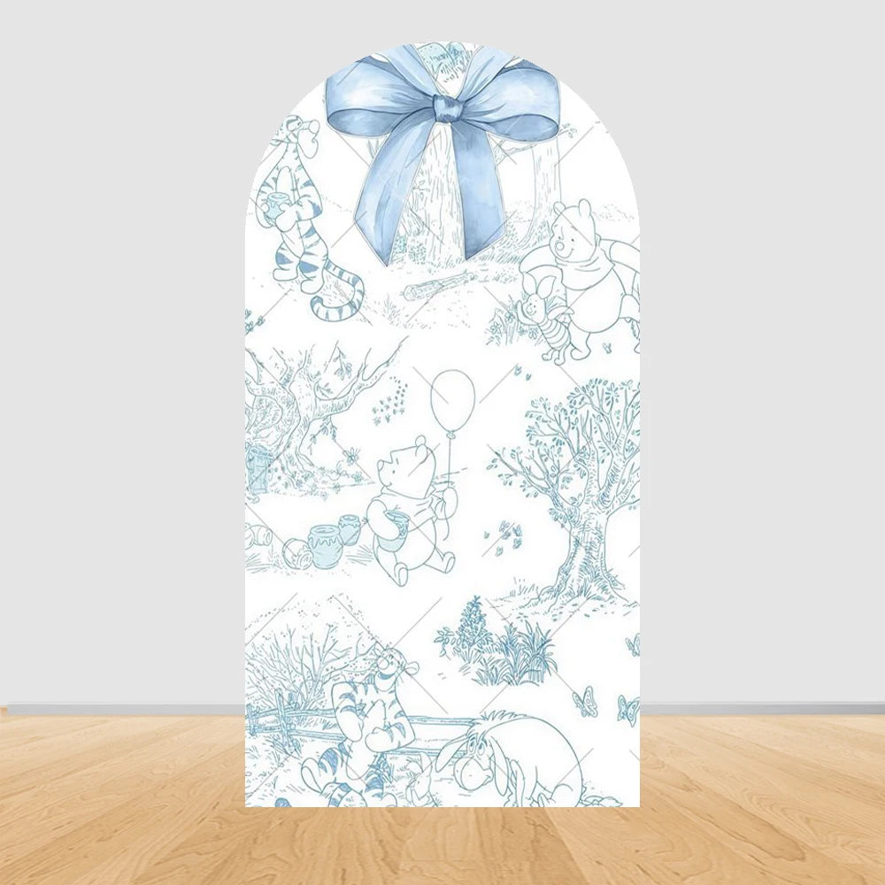 Winnie The Pooh Arch Backdrop Cover Elastic Fabric Newborn Baby Birthday Party Supplies Birthday Party Photo Studio Decoration