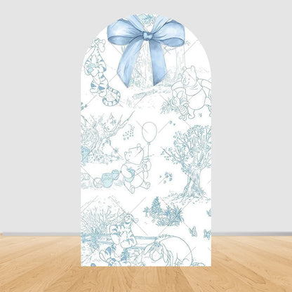 Winnie The Pooh Arch Backdrop Cover Elastic Fabric Newborn Baby Birthday Party Supplies Birthday Party Photo Studio Decoration