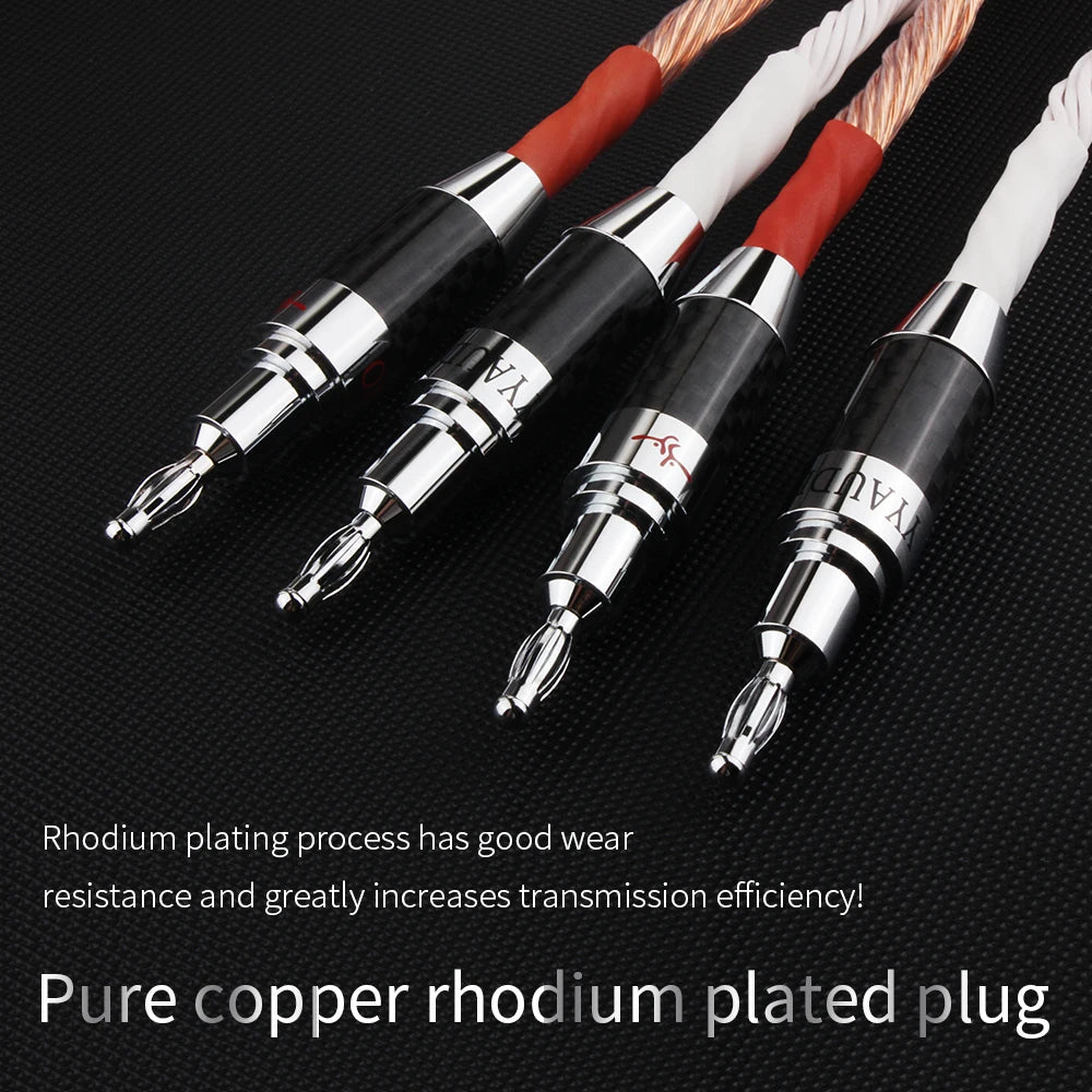 YYAUDIO One Pair 12TC Hifi Speaker Cable With 2 Banana Plug to 2 Banana Jack Hi-end OCC Speaker Wire
