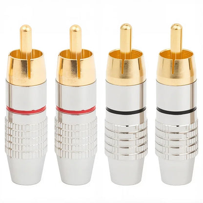4/10Pcs RCA Connector Solder-Free Male Plug Adapter for Audio Video CCTV Camera Cable Plug