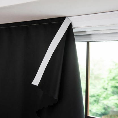 1pc  High Cost-Effective White 100% Blackout Curtains, No-Drill Self-Adhesive, Cozy Decor for Bedroom Kitchen