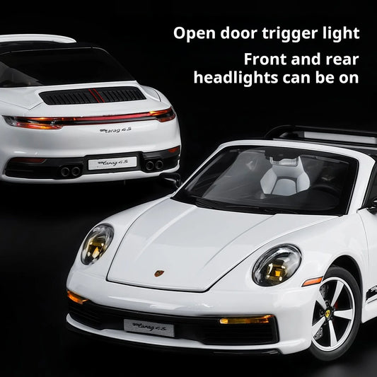 1:32 new folding convertible Porsche 911 alloy car model simulation Sound& light Fashion Exquisite collectibles Boys Toy Gift