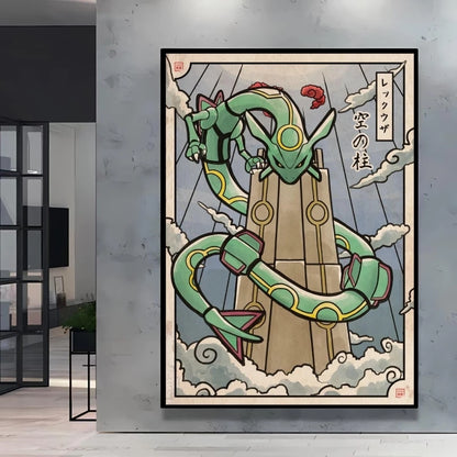 1pc frameless Canvas Paintings Retro Canvas Poster Prints Pokemon Gengar Blastoise Cartoon Character Picture Wall Art Home  Chil