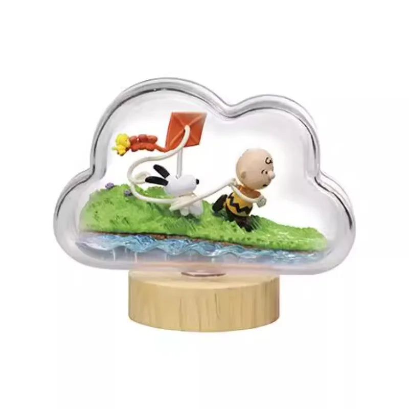 RE-MENT Snoopy Scene Bottle Weather Bottle Miniature Spike Andy Blind Box Toys Anime Figures Collect Ornaments