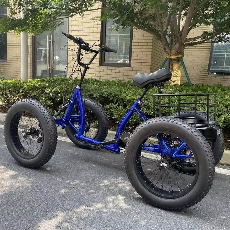 Original Four-wheel Bicycle for Adults, 1000W, 750W, 500W, Cargo Bicycle Fat Tire, Snow Tire, Suitable for Cargo and Snow Riding