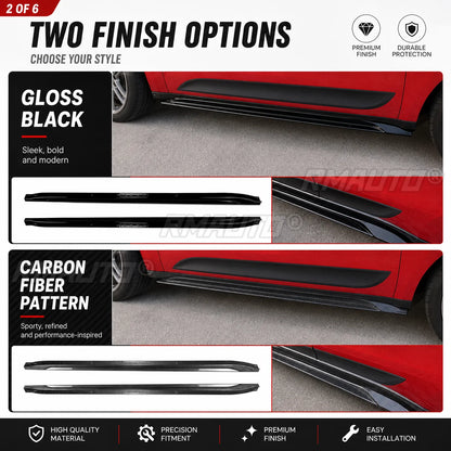 Side Skirt Trim Extension Rocker Panel Garnish Gloss Black Carbon Fiber For Porsche Macan MK1 2015-2026 Car Accessories