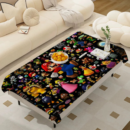Hot Super Cool M-Mario Game Bros Waterproof Rectangle Tablecloth Fiesta Home Decor Dining Room Decor Reusable Party Supplies