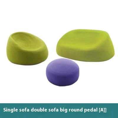 ！@Nordic Luxury Modern Fabric Rattan Furniture Set Creative Lazy Chair Outdoor Courtyard Living Room Hotel