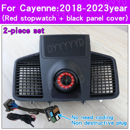 For Porsche Cayenne 9Y0 Stopwatch 2018-2023 Interior Dashboard Central Sportchrono Clock Compass Electronic Meter Accessional