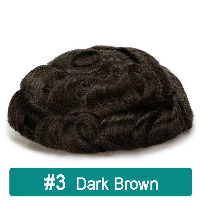 iLace Silk Base Men Toupee Swiss Lace Front 100% Human Hair Natural Hairline Male Capillary Prosthesis Wig Men Hair System