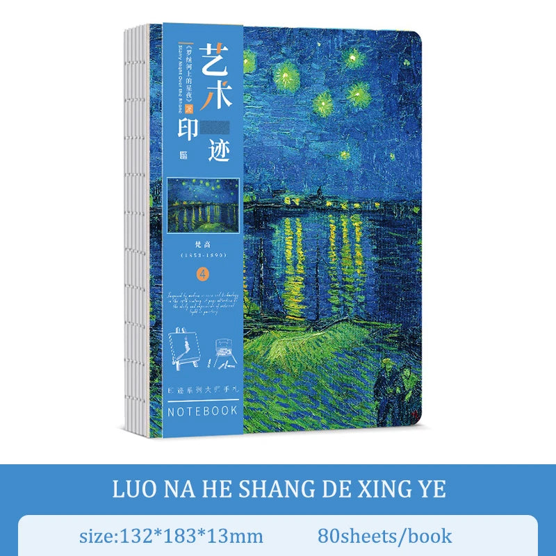 A5 Notebook Ukiyoe & Famous Painting Series Cover,80sheets/Book Writing Diary Recording Life Office Study Note Supplies CS-058