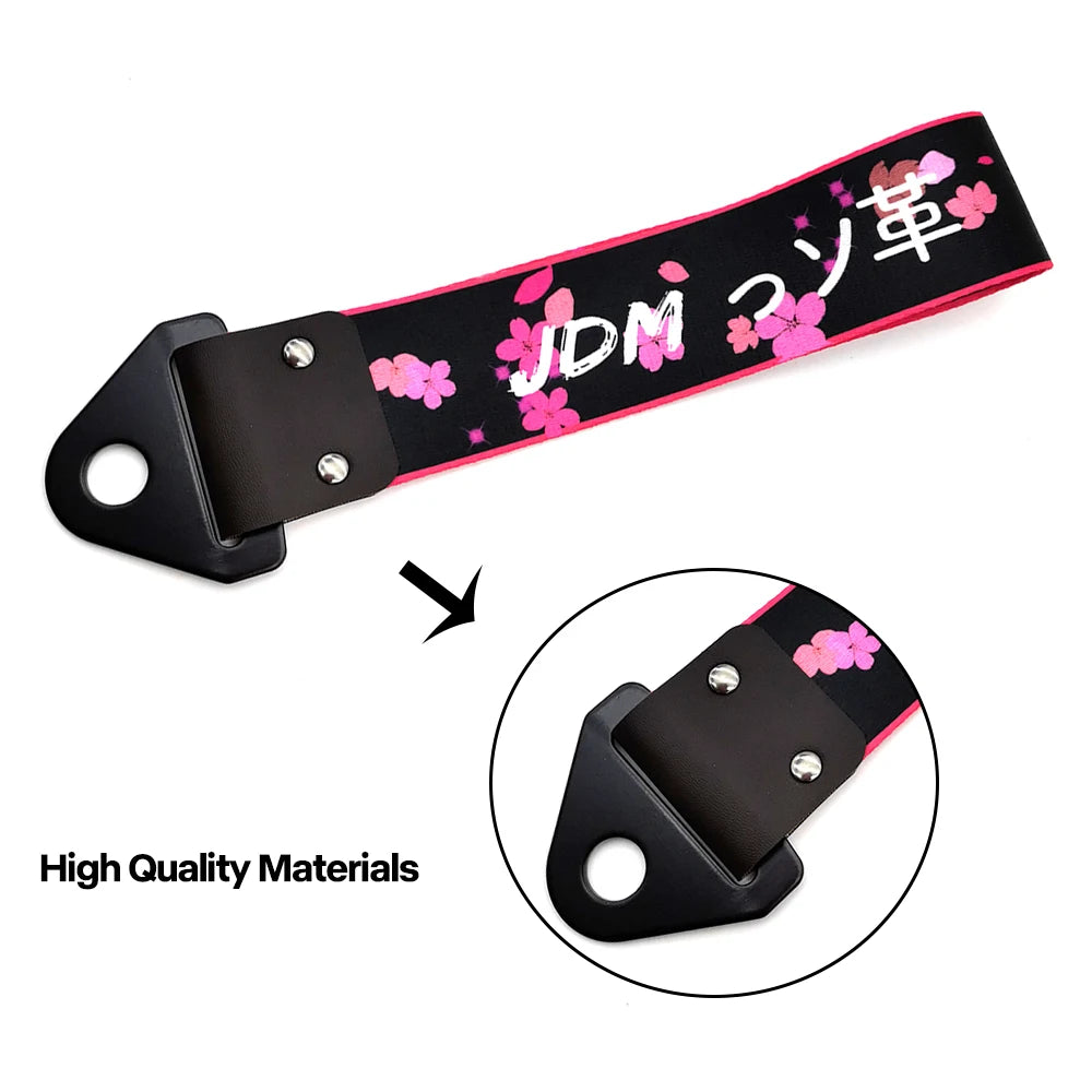 JDM Racing Culture Style Tow Strap Universal Race Towing Car Motorcycle Trailer Ropes Bumper Hook Belt Pendant