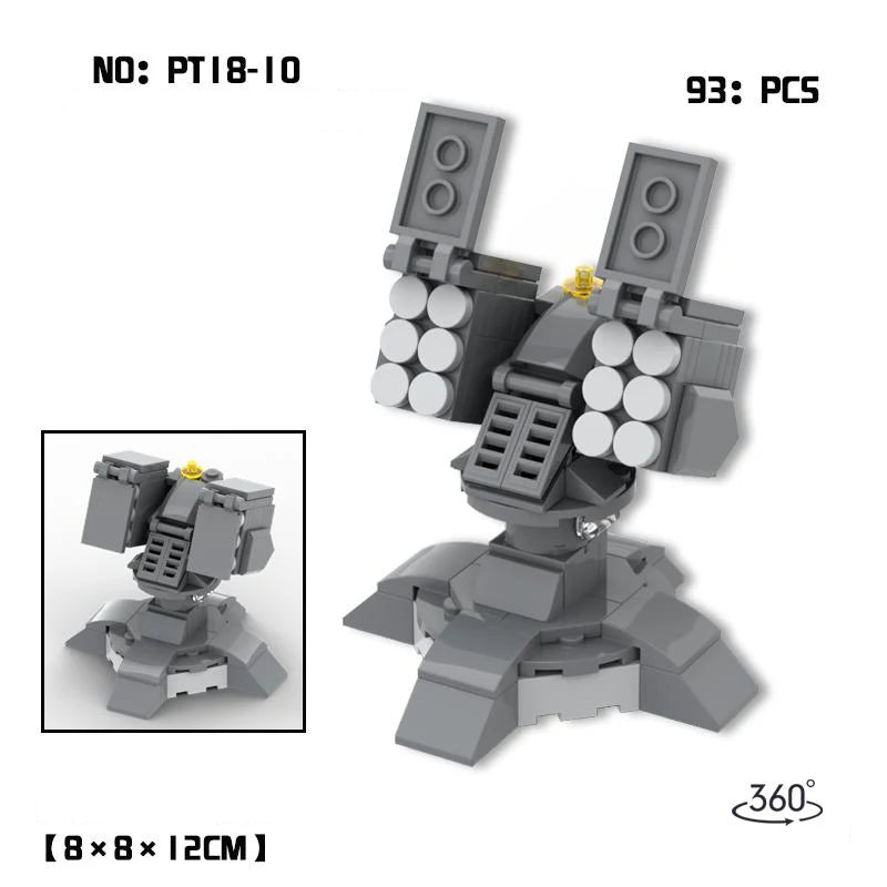 MOC Military Army building blocks Assembling cannon model toys Gatling Missile Railgun bazooka radar set children birthday gift