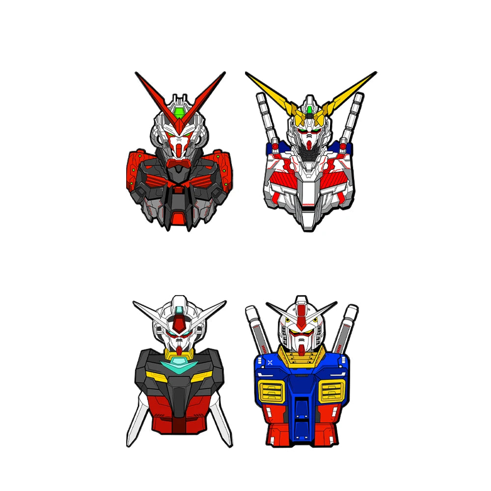 4/8pcs Japanese Anime Mobile Suit Gundam Enamel Pins Cartoon Creative Alloy Brooch Fashion Accessories for Bags And Clothing