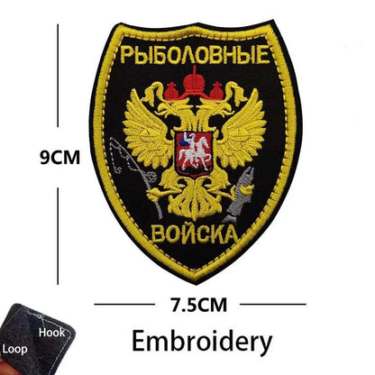 Russian Eagle Flag Emblem Russia Soldier,Knights Clothes Applique Embroidered Patch,Reflective Badges Military Tactical Stickers