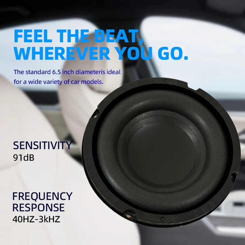Car Subwoofer 6.5 inch 200W Audio Bass Speaker Car Component Stereo Modification for Car & Home Theater System Upgrade Woofer