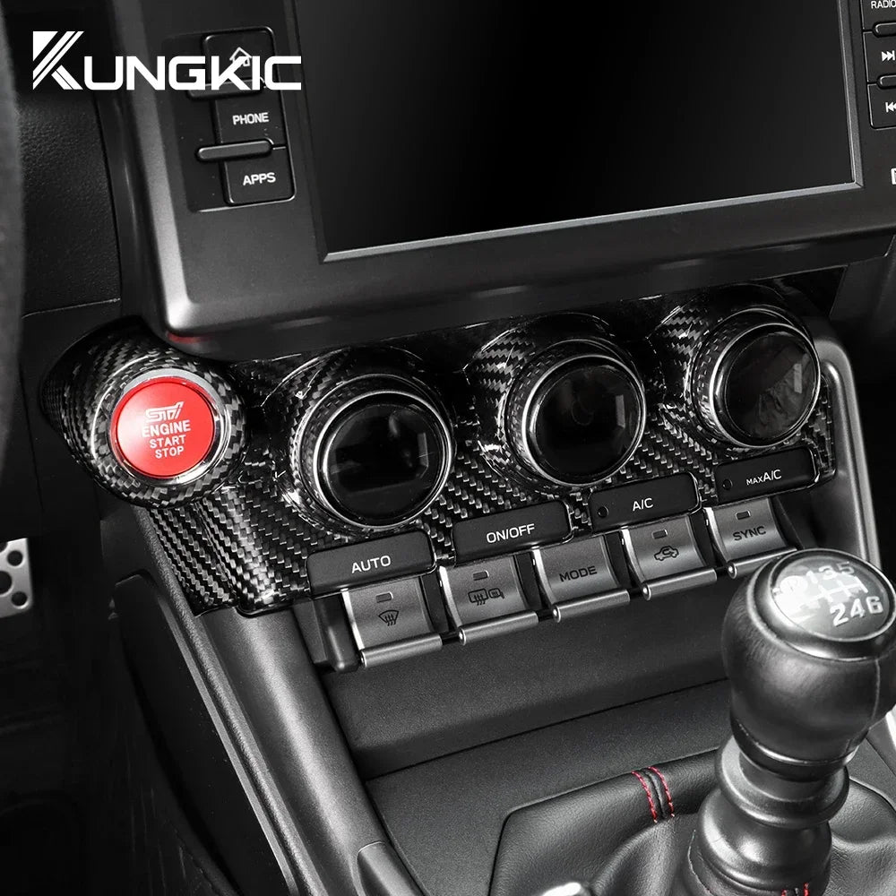 LHD Real Hard Carbon Fiber Cover for Subaru BRZ Toyota GR86 2021 2022 2023 2024 2025 Car Air Conditioning Control Panel Sticker
