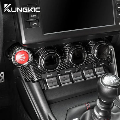 LHD Real Hard Carbon Fiber Cover for Subaru BRZ Toyota GR86 2021 2022 2023 2024 2025 Car Air Conditioning Control Panel Sticker