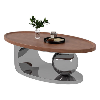 European Luxury Coffee Table Oval Modern Glam Premium Coffee Table Living Room Aesthetic Table Basse Design Home Furniture