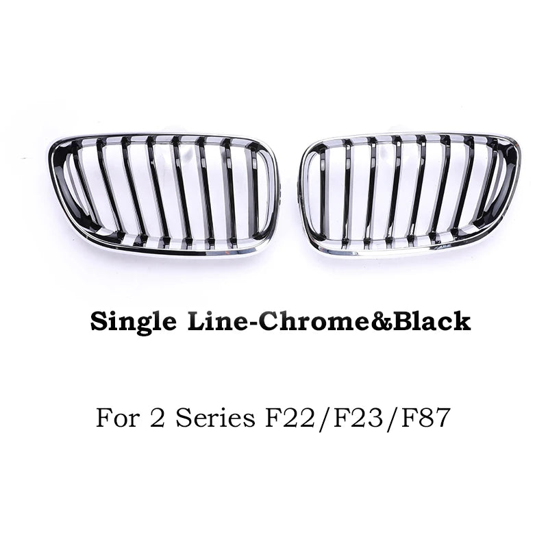 Chrome Silver Frame Grill M Color Double Slat Kidney Grille For BMW 2 Series F22 F23 M2 F87 218i  220i 228i 230i M235i M240i