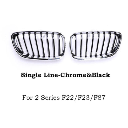Chrome Silver Frame Grill M Color Double Slat Kidney Grille For BMW 2 Series F22 F23 M2 F87 218i  220i 228i 230i M235i M240i