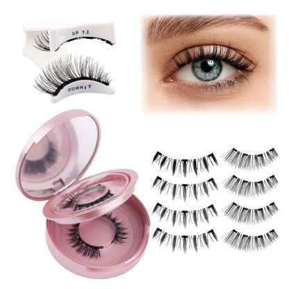 GEMERRY Magnetic Eyelashes with Applicator Natural Look Reusable Soft Strip False Lashes No Glue Makeup Kit Easy to Wear  Remove