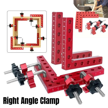 1 Set 90 Degree Premium Aluminum Alloy Metal Corner Clamps For Woodworking Positioning Fixed Right Angle Clamp Hand Tool
