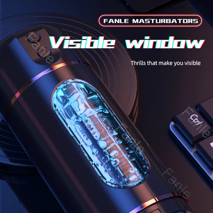10-Speed Vibrating Masturbator, USB-Rechargeable, Easy to Clean, Male Masturbation and Silicone Penis Massager, Adult Sex Toys