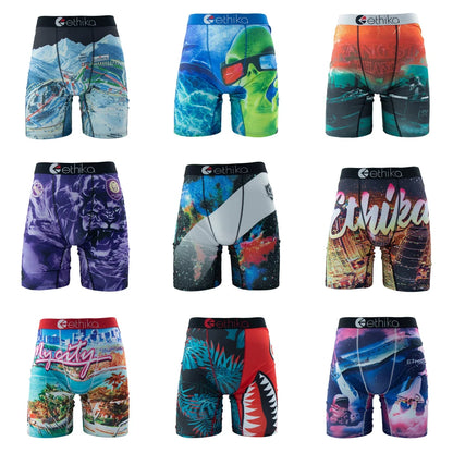 ETHIKA Men Underwear Boxers 1Pcs Sexy Breathable Mesh Crotch Man Swimming Underpants Plus Size Mens Panties Men's Boxers Briefs