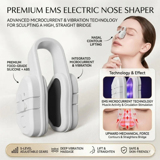 Adjustable EMS Nose Lifter Clip Microcurrent Vibration Massager 3D Slimmer Bridge Corrector Beauty Tool