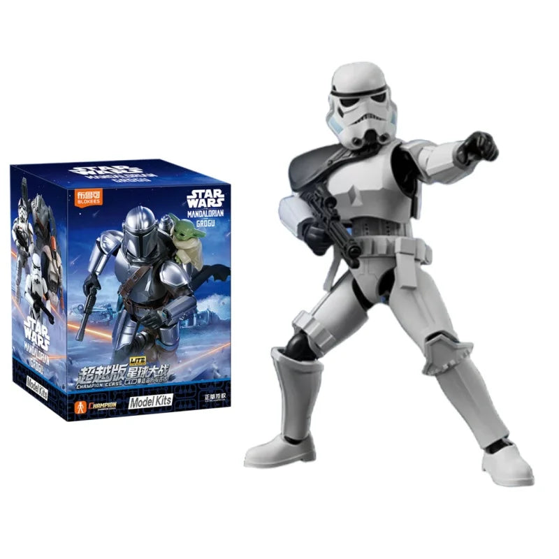 BLOKEES Star Wars Series Brick Figures Beyond Edition The Mandalorian and Grogu Imperial Stormtrooper Assembled Model Toy Gift