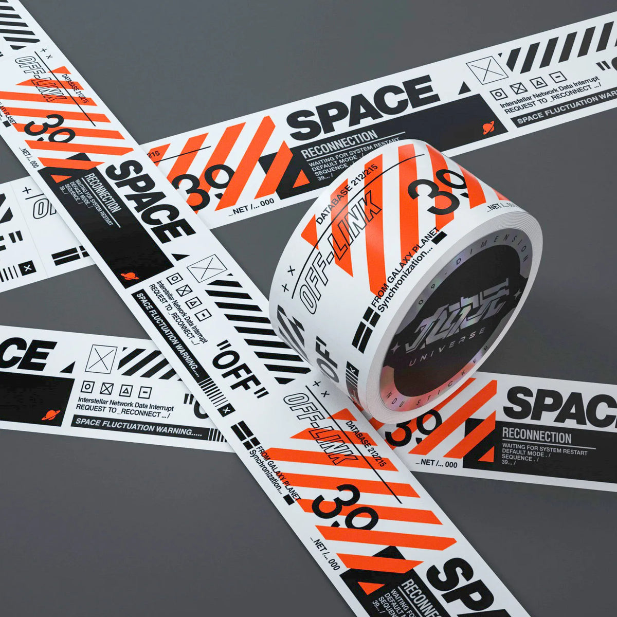 Space Astronaut Cyberpunk Warning Tape DIY Mechanical Decorative Tape Stickers Bicycle/Skateboards/suitcases/fish Tanks Stickers