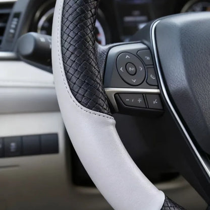 Durable Anti-Slip Car Steering Wheel Cover Microfiber Leather Steering Wheel Cover Universal Fit for Car, Truck, SUV, Van38cm