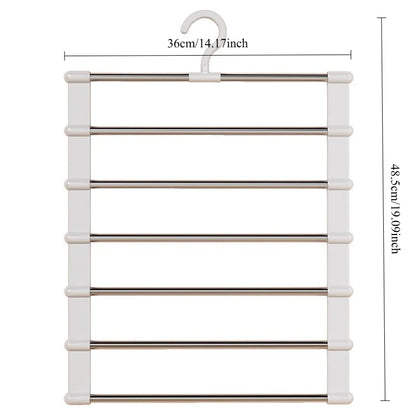 Foldable Pants Hanger Multi Layer Non Slip Clips Space Saving Closet Organizer for Trousers Storage Collapsible Hanging System