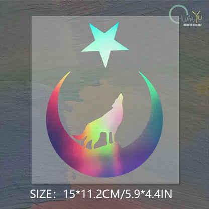 Interesting Wolf and Moon Star Great Turk Turkey Turkish Car Sticker Accessories Car Styling Decal Vinyl  PVC