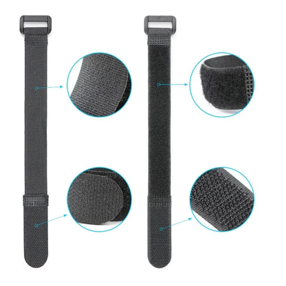 Black 200mm ~ 600mm Cable Ties Reusable Self Adhesive Nylon Strap Reverse Buckle Line Wire Organizer Hook Loop Bundle Fastener