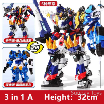 New Miniforce 8 Super Dinoid Transform Combined Mecha Robot Action Figures Toys Mini Force Rex Battle King Deformation Model Toy