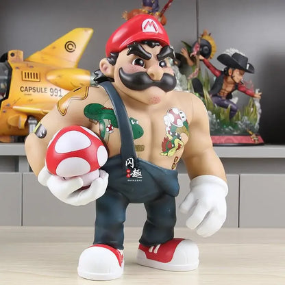 Muscle Mario Luigi Trendy Play GK Handheld Ornament Social Person Design Game Handheld Model Ornament Surrounding