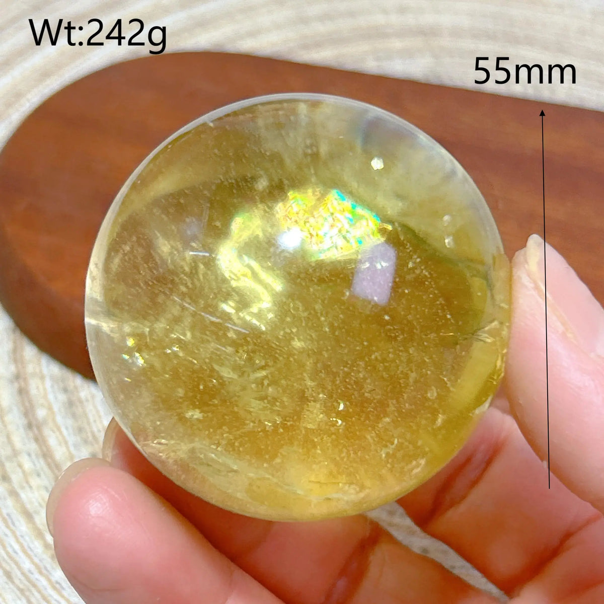 Healing Natural Crystal Brazil Smokey Citrine Quartz Sphere Rainbow Polished Ball High Quality Precious Home Decoration Gift