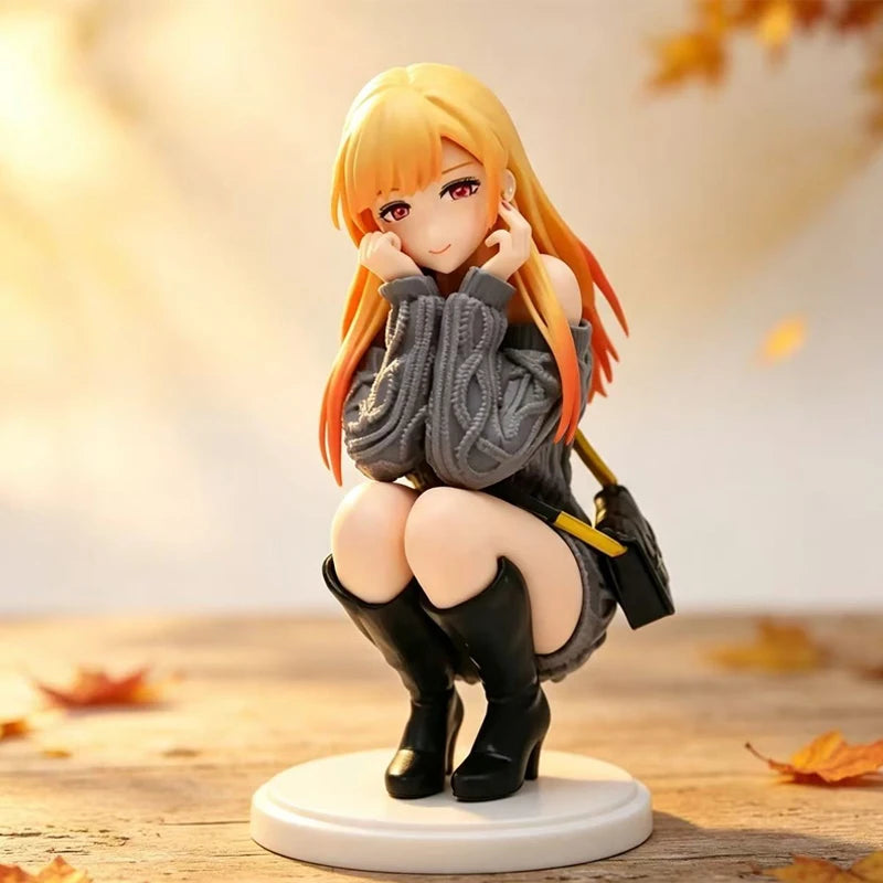 Anime Figure Kitagawa Marin Squatting Pose My Dress Up Darling Beautiful Girl Figurine Desktop Ornament Gift For Fans
