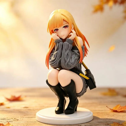 Anime Figure Kitagawa Marin Squatting Pose My Dress Up Darling Beautiful Girl Figurine Desktop Ornament Gift For Fans