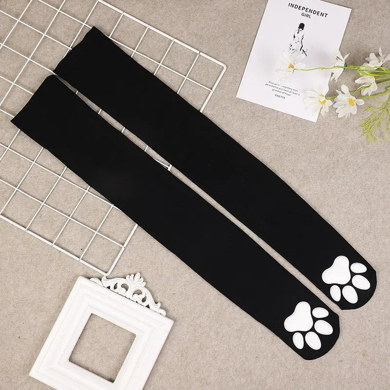 Womens Over Above Knee Socks Thigh High Stockings Kitten Claw Cat Paw Pad Ladies pink 3D Long Sock Cosplay Harajuku Y2k female