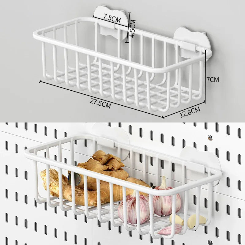 DIY Pegboard Accessories No Punching Kitchen Organization Shelf Storage Box Hooks Wall Organizer Crafts For Garage Room