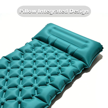 2026!Thicken Camping Mat Inflatable Mattress Sleeping Bed Tent Moisture-Proof Built-in Foot Pump Sleeping Pad with Pillow