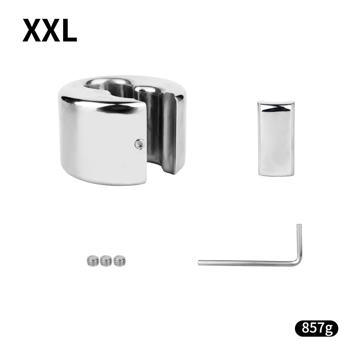 LEZEE Stainless Steel Semen Lock Rings Scrotum Drop Ring Heavy Metal Testicular Stretcher Rings Weight Hanging BDSM Cockring